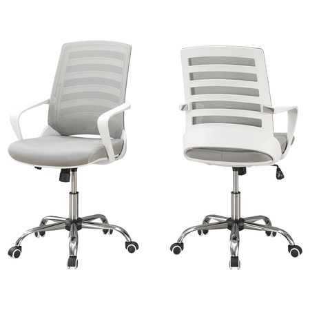 MONARCH SPECIALTIES Office Chair, Adjustable Height, Swivel, Ergonomic, Armrests, Computer Desk, Work, Metal, White I 7225